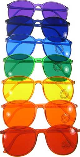 color therapy glasses. colored glasses