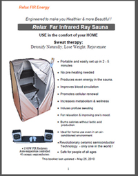 cover of Relax Sauna 24 page booklet